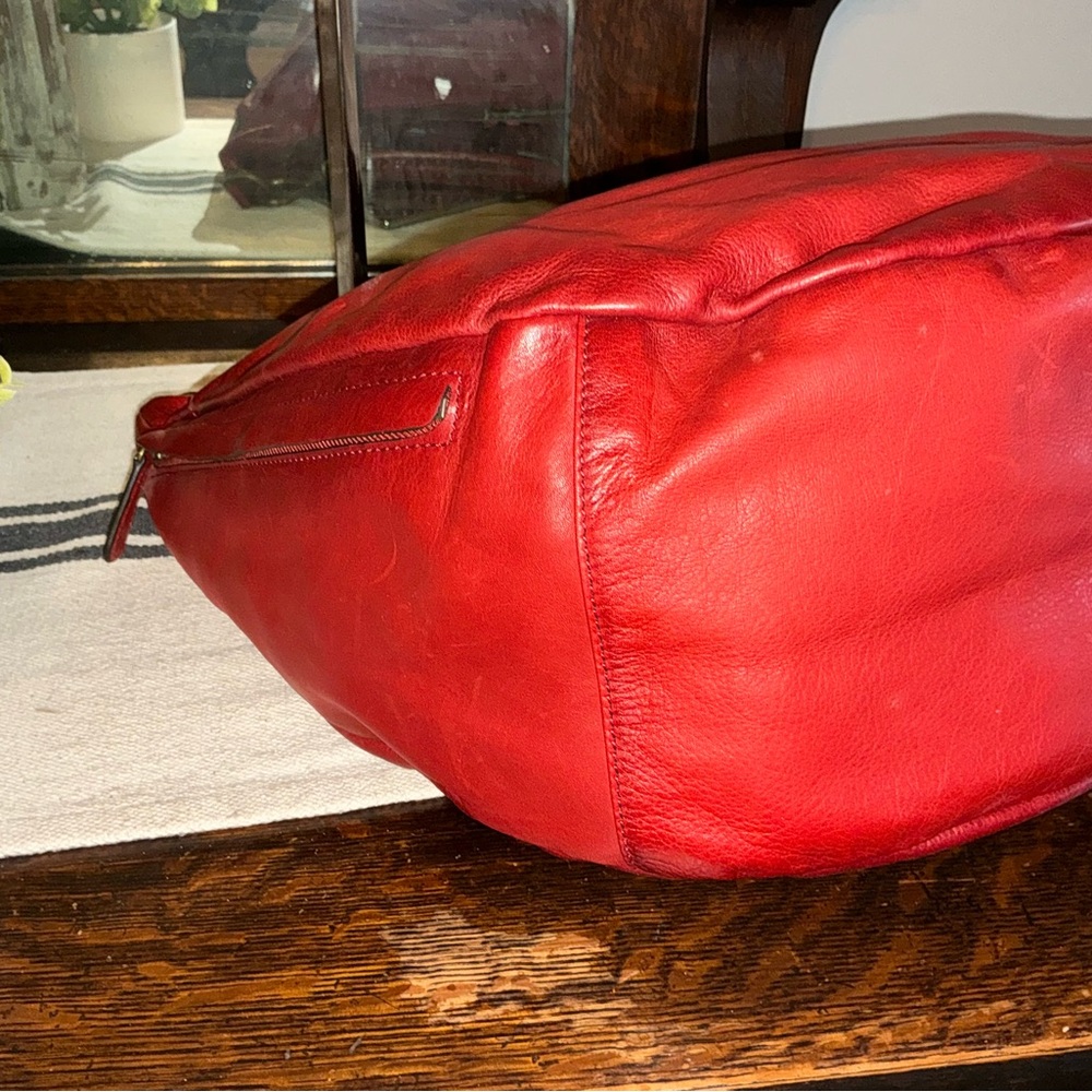 NWOT Frye Jenny Leather Slouch Hobo Shoulder Bag Burnt Red Hangtag Retail $428 - Picture 9 of 14